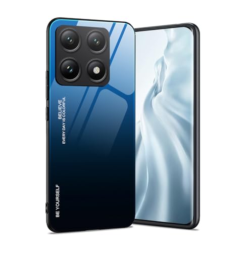 HAOYE Hülle für Xiaomi 14T Pro 5G, Farbverlauf-Glas Back Cover Handyhülle, Ultra Thin Cover TPU Silikon Shock Absorption Stoßfest Case Schutzhülle(7) von HAOYE