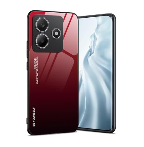 HAOYE Hülle für Xiaomi Redmi Note 14 5G (Not for 4G), Farbverlauf-Glas Back Cover Handyhülle, Ultra Thin Cover TPU Silikon Shock Absorption Stoßfest Case Schutzhülle(5) von HAOYE