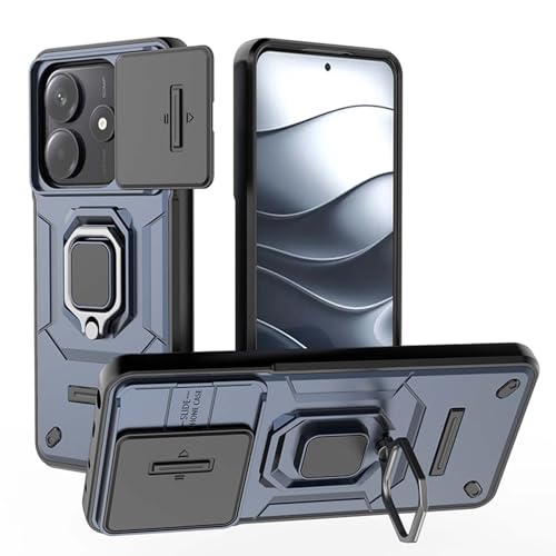 HAOYE Hülle für Xiaomi Redmi Note 14 5G (Not for 4G), Stoßfest Handyhülle mit Finger-Halter Kickstand und Verschiebbare Kameraabdeckung, TPU/PC Schutzhülle. Blau HAOYE Hülle für Xiaomi Redmi Note 14 5G (Not for 4G), Stoßfest Handyhülle mit Finger-Halter Kickstand und Verschiebbare Kameraabdeckung, TPU/PC Schutzhülle. Blau von HAOYE