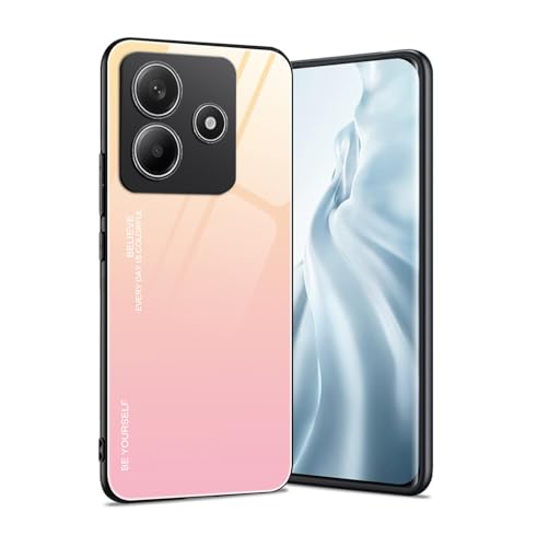 HAOYE Hülle für Xiaomi Redmi Note 14 5G (Not for 4G), Farbverlauf-Glas Back Cover Handyhülle, Ultra Thin Cover TPU Silikon Shock Absorption Stoßfest Case Schutzhülle(1) von HAOYE