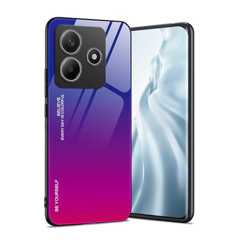 HAOYE Hülle für Xiaomi Redmi Note 14 5G (Not for 4G), Farbverlauf-Glas Back Cover Handyhülle, Ultra Thin Cover TPU Silikon Shock Absorption Stoßfest Case Schutzhülle(4) von HAOYE