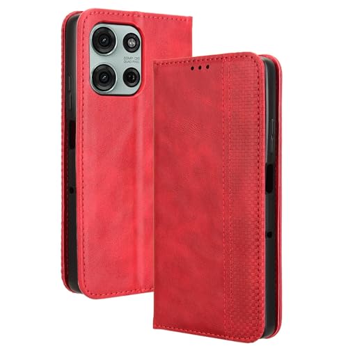 HAOYE Leder Hülle für Motorola Moto G75 5G, Premium PU/TPU Folio Schutzhülle Handyhülle, Flip Case Cover Klapphülle mit Standfunktion & Kartensteckplätzen, Rot HAOYE Leder Hülle für Motorola Moto G75 5G, Premium PU/TPU Folio Schutzhülle Handyhülle, Flip Case Cover Klapphülle mit Standfunktion & Kartensteckplätzen, Rot von HAOYE