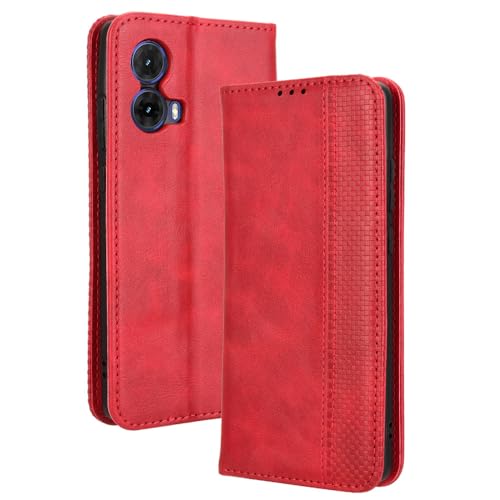 HAOYE Leder Hülle für Motorola Moto G85 5G, Premium PU/TPU Folio Schutzhülle Handyhülle, Flip Case Cover Klapphülle mit Standfunktion & Kartensteckplätzen, Rot HAOYE Leder Hülle für Motorola Moto G85 5G, Premium PU/TPU Folio Schutzhülle Handyhülle, Flip Case Cover Klapphülle mit Standfunktion & Kartensteckplätzen, Rot von HAOYE