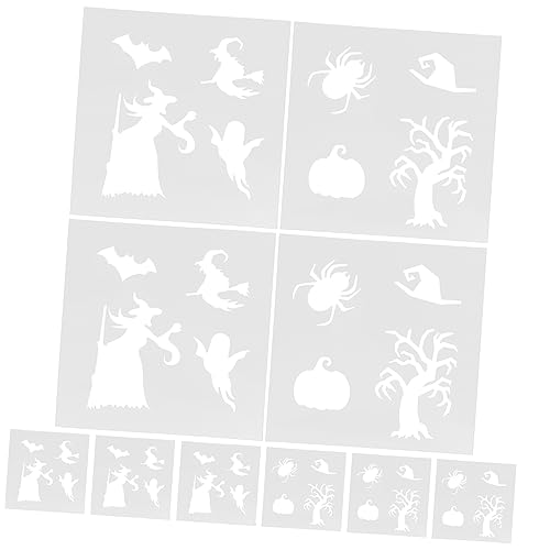 HAPINARY 10 Blatt Zeichenvorlagensatz, Kleine Druckschablone, Kleine Zeichenschablone, Festival Schilderschablone, Praktische Sprühschablone, Tragbare Druckschablone, Halloween von HAPINARY