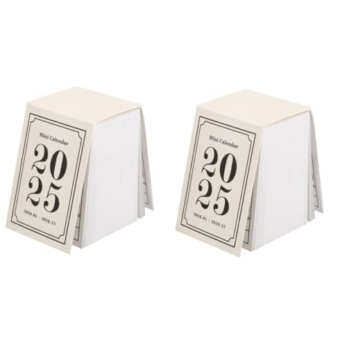 HAPINARY 2 Stücke 1 Retro Stil 2025 Mini Kalender Schreibtisch Stehen Kalender Für Scrapbooking Büro Und Wohnkultur von HAPINARY