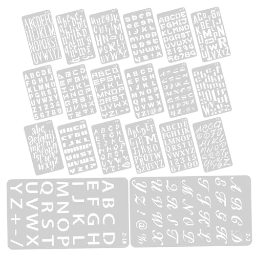 HAPINARY 20 Blatt Buchstabenvorlage, Lineal, Buchstabenschablone Zum Malen, Buchstabenform, Multifunktions Buchstabenschablonen, Buchstaben Zeichenschablonen, Englische Schablone, von HAPINARY
