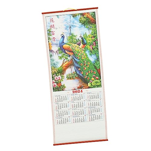 HAPINARY 2024 Traditioneller Wandkalender Tradition Chinesischer Neujahrskalender Papierkalender Jahreskalender Traditioneller Wandbehangkalender Drachenjahreskalender von HAPINARY