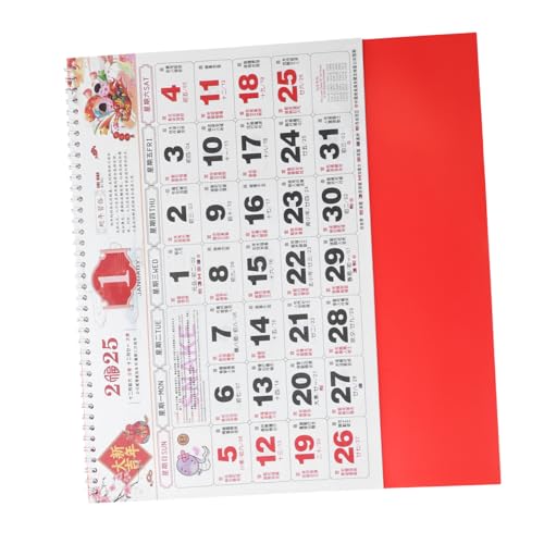 HAPINARY 2025 Segenszeichen Wandkalender Büro Hängekalender Neujahrskalender Jahreskalender Zarter Wandkalender Traditioneller Chinesischer Kalender Schlangenjahreskalender Papierkalender von HAPINARY
