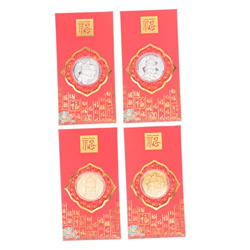 HAPINARY 4 Stück Sternzeichen Roter Umschlag, Neujahrs Rotes Paket, Chinesisches Paket, Chinesischer Roter Umschlag, Geldumschlag, Chinesisches Neujahrs Geldtaschen, Kleine Chinesische von HAPINARY