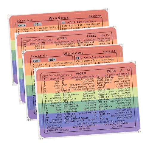 HAPINARY 4PCs Büro Laptop Aufkleber Blatt Vinyl Referenz Aufkleber für Erwachsene Einfach zu Lesen Aufkleber von HAPINARY