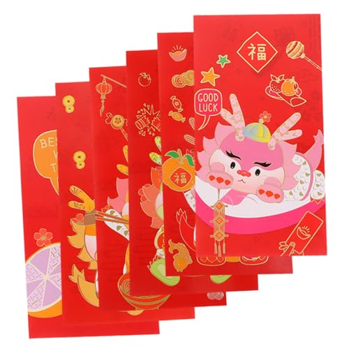 HAPINARY 6 Stück Lai Feng Neujahrsumschläge, Chinesisches Neujahr, Roter Umschlag, Chinesisches Neujahr, Neujahrsbedarf, Umschläge, Chinesisches Frühlingsfest, Rote Umschläge, Roter HAPINARY 6 Stück Lai Feng Neujahrsumschläge, Chinesisches Neujahr, Roter Umschlag, Chinesisches Neujahr, Neujahrsbedarf, Umschläge, Chinesisches Frühlingsfest, Rote Umschläge, Roter von HAPINARY