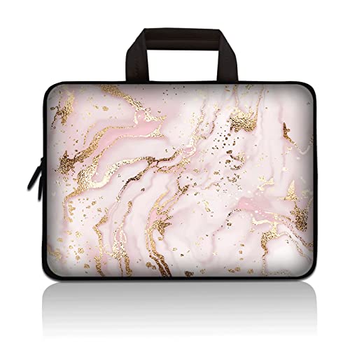 Universelle 17,8–22,9 cm Kinder-Tablet-Hülle, ultra-tragbar, Neopren-Schutzhülle, kompatibel mit 17,8 cm, 8,5, 8,5, 8,9, 9 Zoll Apple iPad Mini 5, 4, 3, 2, 1, Samsung, Google, HP, Acer (Pink Marble) von HAPPYLIVE SHOPPING