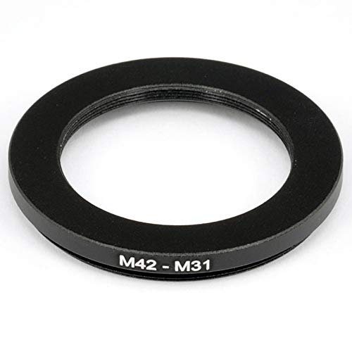 Metall M42 (42 mm 1 mm Gewindesteigung) auf M31 (31 mm 0,5 mm Gewindesteigung) M42-M31 mm männlich auf weiblich Step-Down Kupplungsring Adapter für Objektivfilter Teleskop von HAPPYTOPSTAR