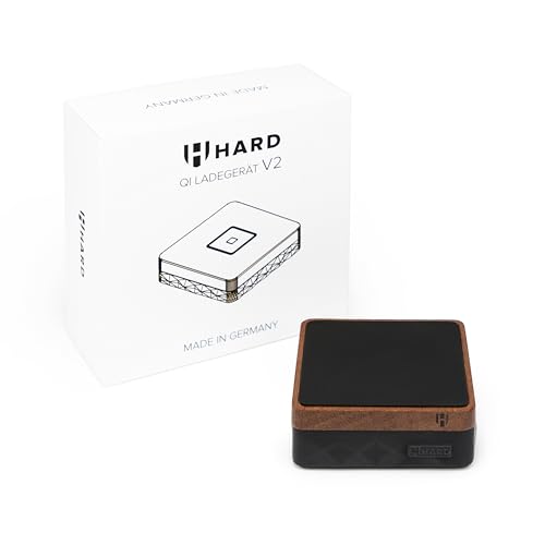 HARD Qi Kabelloses Ladepad Made in Germany, Induktive Ladestation, Edles Design, 15W Max für iPhone 15/15 Pro/15 Pro Max/14/13/12/11, SE 2020, Samsung Galaxy S23/S22/S21/S20/S10, MagSafe kompatibel HARD Qi Kabelloses Ladepad Made in Germany, Induktive Ladestation, Edles Design, 15W Max für iPhone 15/15 Pro/15 Pro Max/14/13/12/11, SE 2020, Samsung Galaxy S23/S22/S21/S20/S10, MagSafe kompatibel von HARD