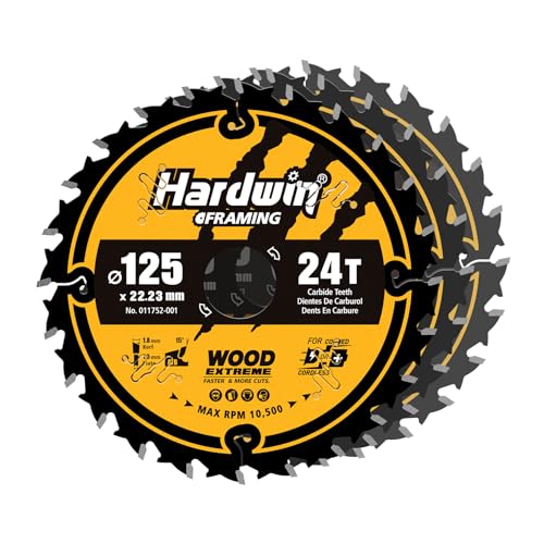 HARDWIN 125mm Kreissägeblatt 3er Set (24Z ATB) - TCT mit 22,23 Bohrung - Für Holz/MDF/Laminat - Tisch- & Handkreissägen von HARDWIN