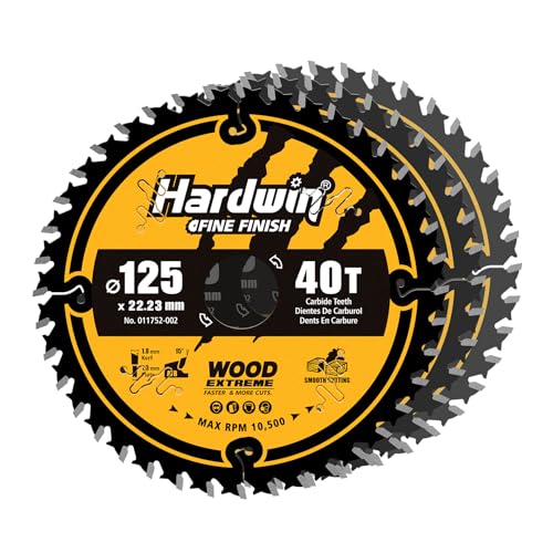 HARDWIN 125mm Kreissägeblatt 3er Set (40Z ATB) - TCT mit 22,23 Bohrung - Für Holz/MDF/Laminat - Tisch- & Handkreissägen von HARDWIN