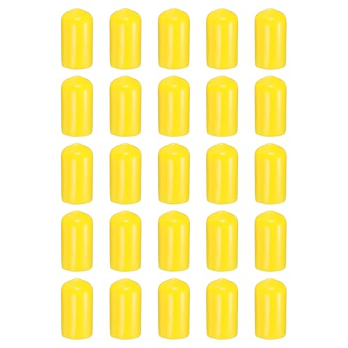 HARFINGTON Runde Gummi-Endkappen, 10,5 mm, ID-Bolzenabdeckungen, Kappen aus Vinyl, Gummi, flexible Schraubgewindeschutz für Metallrohr-Stangenschrauben, Gelb, 100 Stück HARFINGTON Runde Gummi-Endkappen, 10,5 mm, ID-Bolzenabdeckungen, Kappen aus Vinyl, Gummi, flexible Schraubgewindeschutz für Metallrohr-Stangenschrauben, Gelb, 100 Stück von HARFINGTON