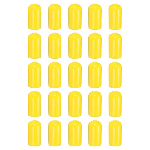 HARFINGTON Runde Gummi-Endkappen, 10 mm, ID-Bolzenabdeckungen, Vinyl-Gummi, flexible Schraubgewindeschutz für Metallrohrstangenschrauben, Gelb, 100 Stück HARFINGTON Runde Gummi-Endkappen, 10 mm, ID-Bolzenabdeckungen, Vinyl-Gummi, flexible Schraubgewindeschutz für Metallrohrstangenschrauben, Gelb, 100 Stück von HARFINGTON