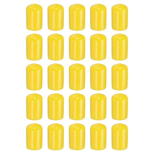 HARFINGTON Runde Gummi-Endkappen, 11,5 mm, ID-Bolzenabdeckungen, Kappen aus Vinyl, Gummi, flexible Schraubgewindeschutz für Metallrohr-Stangenschrauben, Gelb, 50 Stück HARFINGTON Runde Gummi-Endkappen, 11,5 mm, ID-Bolzenabdeckungen, Kappen aus Vinyl, Gummi, flexible Schraubgewindeschutz für Metallrohr-Stangenschrauben, Gelb, 50 Stück von HARFINGTON