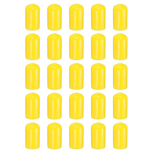 HARFINGTON Runde Gummi-Endkappen, 11 mm, ID-Bolzenabdeckungen, Kappen aus Vinyl, Gummi, flexibler Schraubgewindeschutz für Metallrohr-Stangenschrauben, Gelb, 100 Stück HARFINGTON Runde Gummi-Endkappen, 11 mm, ID-Bolzenabdeckungen, Kappen aus Vinyl, Gummi, flexibler Schraubgewindeschutz für Metallrohr-Stangenschrauben, Gelb, 100 Stück von HARFINGTON