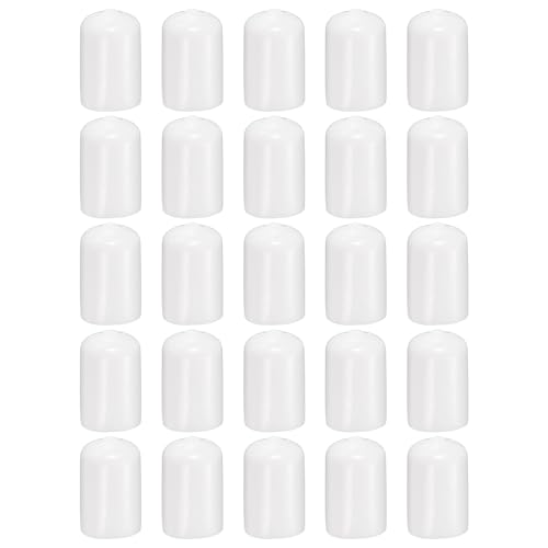 HARFINGTON Runde Gummi-Endkappen, 19 mm, ID-Bolzenabdeckungen, Kappen aus Vinyl, Gummi, flexibler Schraubgewindeschutz für Metallrohr-Stangenschrauben, Weiß, 50 Stück HARFINGTON Runde Gummi-Endkappen, 19 mm, ID-Bolzenabdeckungen, Kappen aus Vinyl, Gummi, flexibler Schraubgewindeschutz für Metallrohr-Stangenschrauben, Weiß, 50 Stück von HARFINGTON