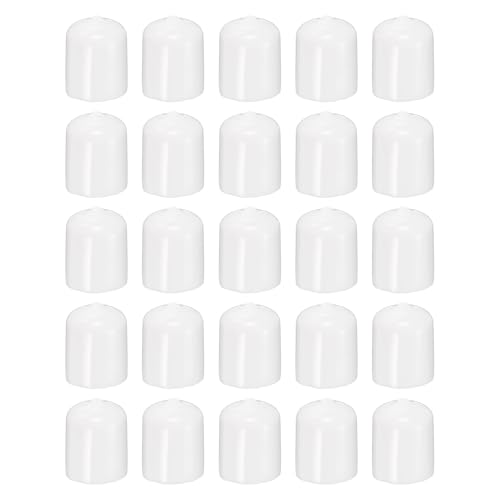 HARFINGTON Runde Gummi-Endkappen, 22 mm, ID-Bolzenabdeckungen, Vinyl-Gummi, flexible Schraubgewindeschutz für Metallrohrstangenschrauben, Weiß, 25 Stück HARFINGTON Runde Gummi-Endkappen, 22 mm, ID-Bolzenabdeckungen, Vinyl-Gummi, flexible Schraubgewindeschutz für Metallrohrstangenschrauben, Weiß, 25 Stück von HARFINGTON