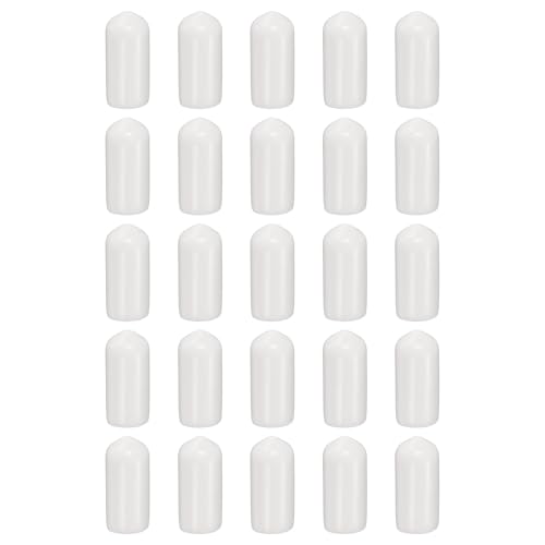 HARFINGTON Runde Gummi-Endkappen, 7 mm, ID-Bolzenabdeckungen, Kappen aus Vinyl, Gummi, flexibler Schraubgewindeschutz für Metallrohr-Stangenschrauben, Weiß, 100 Stück HARFINGTON Runde Gummi-Endkappen, 7 mm, ID-Bolzenabdeckungen, Kappen aus Vinyl, Gummi, flexibler Schraubgewindeschutz für Metallrohr-Stangenschrauben, Weiß, 100 Stück von HARFINGTON