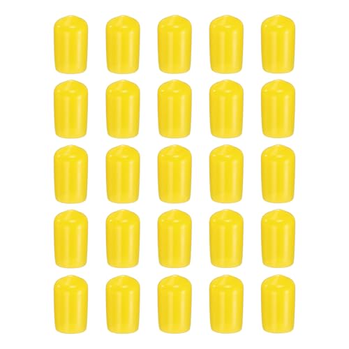 HARFINGTON Runde Gummi-Endkappen, 8,5 mm, ID-Bolzenabdeckungen, Kappen aus Vinyl, Gummi, flexibler Schraubgewindeschutz für Metallrohr-Stangenschrauben, Gelb, 100 Stück HARFINGTON Runde Gummi-Endkappen, 8,5 mm, ID-Bolzenabdeckungen, Kappen aus Vinyl, Gummi, flexibler Schraubgewindeschutz für Metallrohr-Stangenschrauben, Gelb, 100 Stück von HARFINGTON