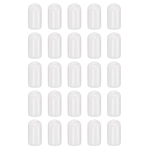 HARFINGTON Runde Gummi-Endkappen, 8,5 mm, ID-Bolzenabdeckungen, Kappen aus Vinyl, Gummi, flexibler Schraubgewindeschutz für Metallrohr-Stangenschrauben, Weiß, 100 Stück HARFINGTON Runde Gummi-Endkappen, 8,5 mm, ID-Bolzenabdeckungen, Kappen aus Vinyl, Gummi, flexibler Schraubgewindeschutz für Metallrohr-Stangenschrauben, Weiß, 100 Stück von HARFINGTON