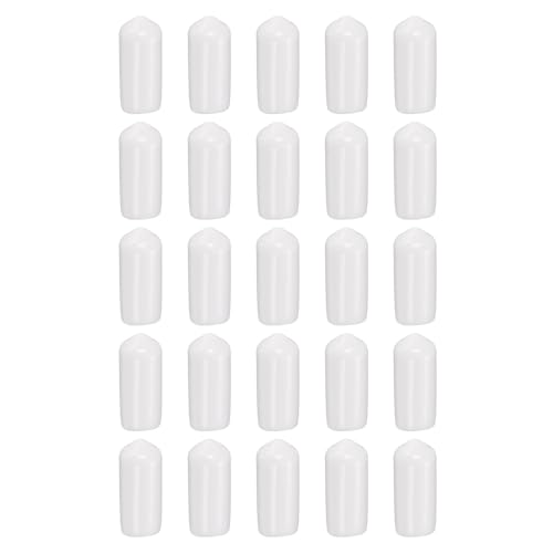 HARFINGTON Runde Gummi-Endkappen, 9,5 mm, ID-Bolzenabdeckungen, Kappen aus Vinyl, Gummi, flexibler Schraubgewindeschutz für Metallrohr-Stangenschrauben, Weiß, 100 Stück HARFINGTON Runde Gummi-Endkappen, 9,5 mm, ID-Bolzenabdeckungen, Kappen aus Vinyl, Gummi, flexibler Schraubgewindeschutz für Metallrohr-Stangenschrauben, Weiß, 100 Stück von HARFINGTON