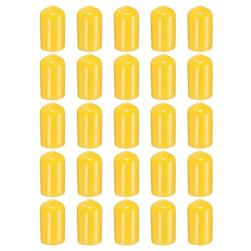 HARFINGTON Runde Gummi-Endkappen, 9 mm, ID-Bolzenabdeckungen, Kappen aus Vinyl, Gummi, flexibler Schraubgewindeschutz für Metallrohr-Stangenschrauben, Gelb, 100 Stück HARFINGTON Runde Gummi-Endkappen, 9 mm, ID-Bolzenabdeckungen, Kappen aus Vinyl, Gummi, flexibler Schraubgewindeschutz für Metallrohr-Stangenschrauben, Gelb, 100 Stück von HARFINGTON