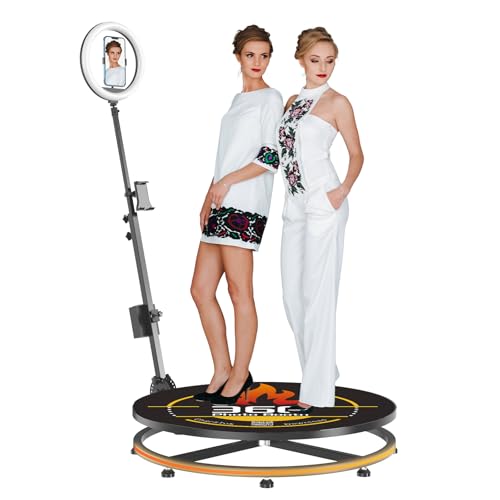 HARZHI 360 Fotoautomat mit Flughülle, automatische 360° drehbare Kamerakabinenmaschine für Partys, Weihnachten, Hochzeitsring, Lichtzubehör, CD-Modell (68cm) von HARZHI