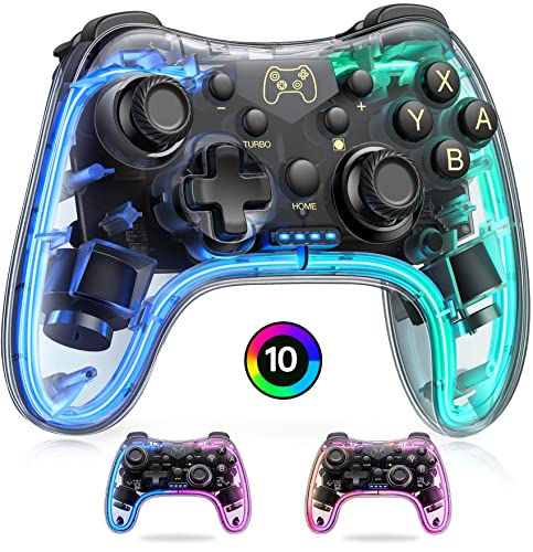 HASACOOL Switch Controller, Switch Pro Controller mit Transparent/Leuchtend/Aufwecken/App-Steuerung, Wireless Controller Kompatibel mit Android/IOS/PC, Controller Switch für Switch/Lite/OLED HASACOOL Switch Controller, Switch Pro Controller mit Transparent/Leuchtend/Aufwecken/App-Steuerung, Wireless Controller Kompatibel mit Android/IOS/PC, Controller Switch für Switch/Lite/OLED von HASACOOL