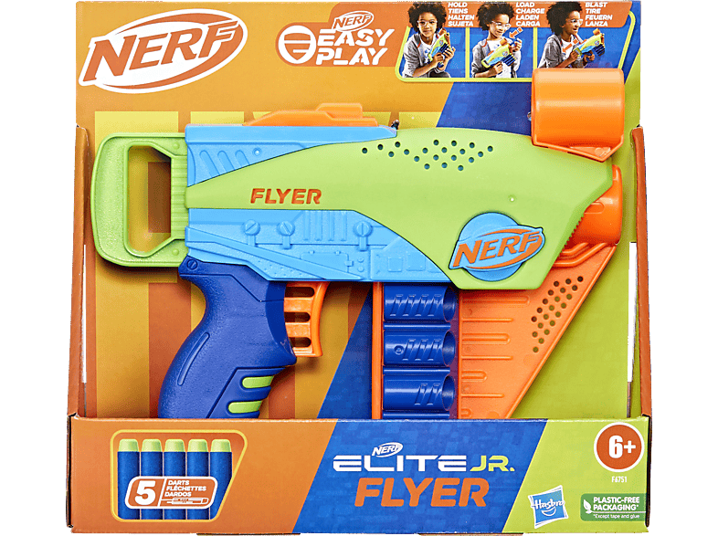 HASBRO GAMING Hasbro F6751EU4 Nerf ELITE JR Flyer Blaster Mehrfarbig von HASBRO GAMING