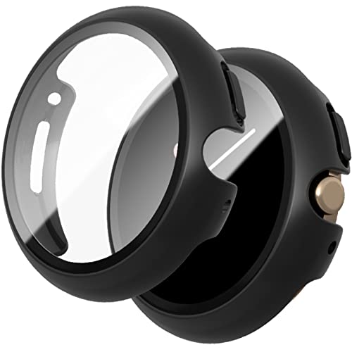 HASDON [2 Stück] Kompatibel mit Google Pixel Watch 2 (2023) / Pixel Watch Hülle mit gehärtetem Glas Displayschutzfolie, matte vollständige Abdeckung, Stoßfänger von HASDON