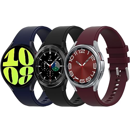 HATALKIN Galaxy Watch 6/5 Armband, Silikon Armbänder Kompatibel mit Galaxy Watch 6 Classic 43mm/47mm, Galaxy Watch 6/5/4 40mm/44mm, Galaxy Watch 4 Classic 42mm/46mm,5 Pro Sport Ersatzarmband [3 Pack] von HATALKIN