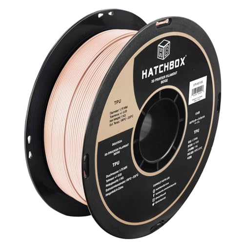 HATCHBOX Beige TPU 3D Drucker Filament, 1,75 mm, 1 kg Spule, Maßgenauigkeit +/- 0,03 mm, 3D-Druck-Filament HATCHBOX Beige TPU 3D Drucker Filament, 1,75 mm, 1 kg Spule, Maßgenauigkeit +/- 0,03 mm, 3D-Druck-Filament von HATCHBOX