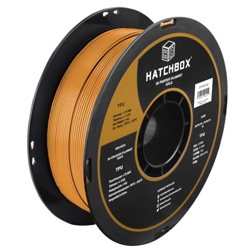 HATCHBOX Gold TPU 3D Drucker Filament 1.75mm 1kg Spule Maßgenauigkeit +/- 0.03mm 3D Druck Filament HATCHBOX Gold TPU 3D Drucker Filament 1.75mm 1kg Spule Maßgenauigkeit +/- 0.03mm 3D Druck Filament von HATCHBOX