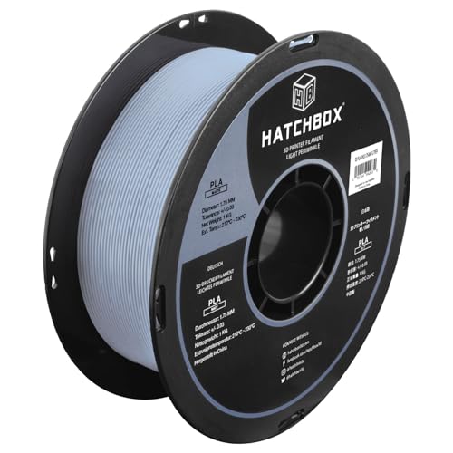 HATCHBOX Matte PLA 3D Printer Filament, Dimensional Accuracy +/- 0.03mm, 1kg Spool, 1.75mm, Light Periwinkle von HATCHBOX