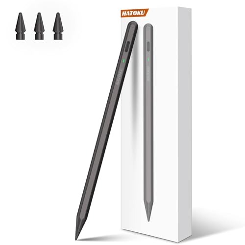 Pencil 1. Generation für iPad 2018-2025, 15Mins Full Charge & Palm Rejection, HATOKU Hochpräziser Stift für Tablet mit Magnetische Ansaugung für iPad 6-11, Air 3-5/M2/M3,Pro 11/12.9"/13" M4, Mini 5-6 von HATOKU