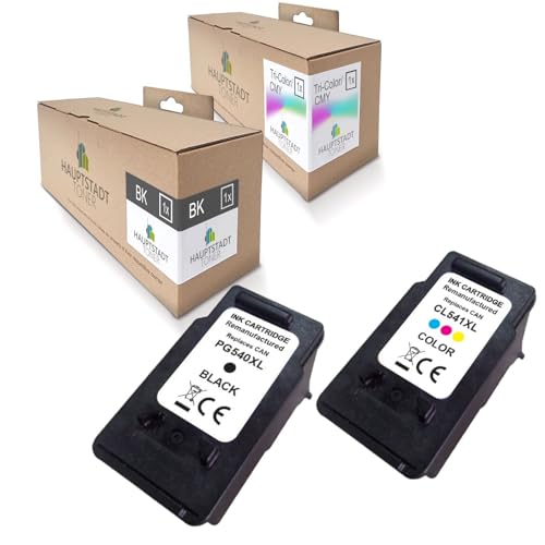 HAUPTSTADT TONER 540XL 541XL Patronen Kompatibel für Canon Druckerpatronen 540 541 XL Multipack PG-540 CL-541 für Canon Pixma TS5150 TS5151 MG3650S MG3650 MG3150 MG3250 MG3550 MG3600 MG4250 MX475 von HAUPTSTADT TONER