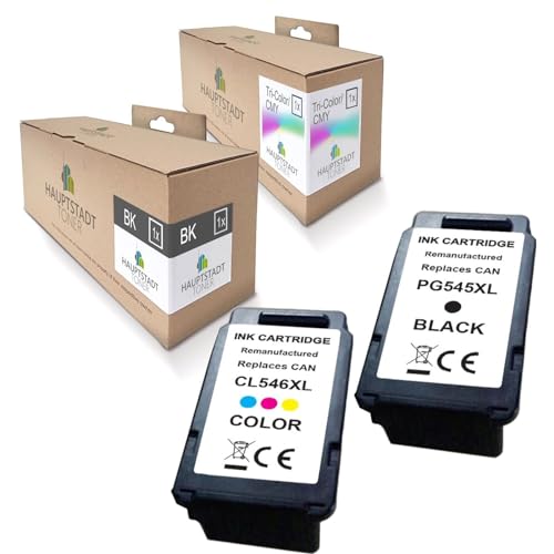 HAUPTSTADT TONER PG-545 CL-546 XL PG-545XL CL-546XL kompatibel für Canon Druckerpatronen 545 546 Multipack ersatz für Canon Pixma MX495 TR4550 TS3350 TS3150 TR4551 MG2550s MG2555s TS3151 MG3050 TS205 von HAUPTSTADT TONER
