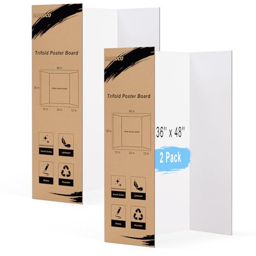 HAUTOCO Dreifach gefaltete Postertafel, 91,4 x 121,9 cm, 2 Stück, groß, dreifach gefaltet, weiß, gewellter Präsentationskarton für Wissenschaftsmessen, Schulprojekte, Veranstaltungen, Geschäfte HAUTOCO Dreifach gefaltete Postertafel, 91,4 x 121,9 cm, 2 Stück, groß, dreifach gefaltet, weiß, gewellter Präsentationskarton für Wissenschaftsmessen, Schulprojekte, Veranstaltungen, Geschäfte von HAUTOCO