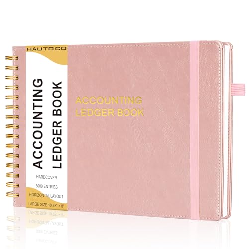 HAUTOCO Hardcover Buchhaltungsbuch für kleine Unternehmen, Buchhaltung, horizontaler Geldkostentracker, Notizbuch mit 2 Aufbewahrungstaschen, persönliches Säulen-Log-Tagebuch, 27 x 20 cm, Roségold HAUTOCO Hardcover Buchhaltungsbuch für kleine Unternehmen, Buchhaltung, horizontaler Geldkostentracker, Notizbuch mit 2 Aufbewahrungstaschen, persönliches Säulen-Log-Tagebuch, 27 x 20 cm, Roségold von HAUTOCO