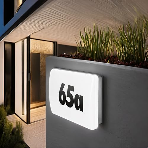 LED Hausnummernleuchte IP65, Dämmerungssensor, tagesweiß 4000K von HAVA