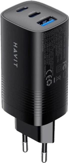 Havit UC20 - GaN 65 W Reiseladegerät mit drei Anschlüssen, schwarz (UC20 EU) von HAVIT