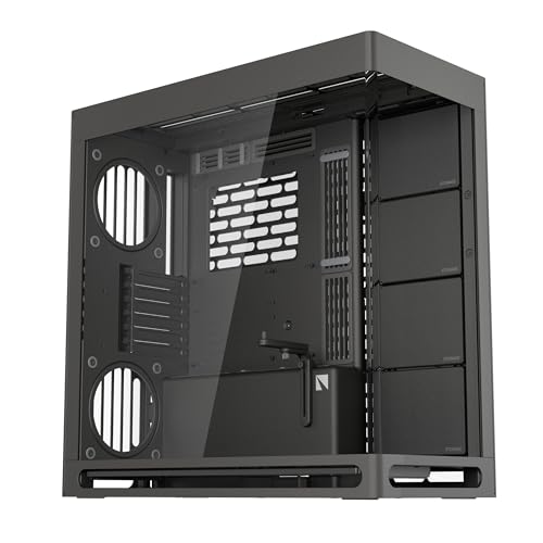 HAVN HS 420 Dual-Chamber ATX Mid Tower PC Gehäuse Schwarz | Hybrid-Design, Platz für 11x 140mm Lüfter & 3X 420mm Radiator Support, SimpliCable Kabelmanagement, Tempered Glass, PWM Lüfter Hub von HAVN