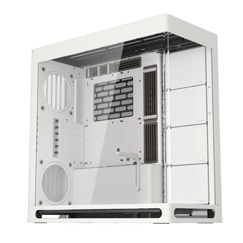 HAVN HS 420 Dual-Chamber ATX Mid Tower PC Gehäuse Weiß | Hybrid-Design, Platz für 11x 140mm Lüfter & 3X 420mm Radiator Support, SimpliCable Kabelmanagement, Tempered Glass, PWM Lüfter Hub von HAVN