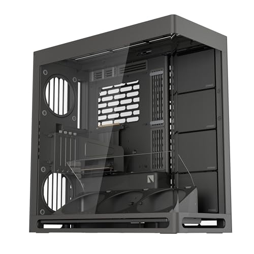 HAVN HS 420 VGPU Dual-Chamber ATX Mid Tower PC Gehäuse Schwarz | PCIe 5.0 Vertical GPU Kit, Platz für 11x 140mm Lüfter & 2X 420mm Radiator, SimpliCable Kabelmanagement, Tempered Glass, PWM Lüfter Hub von HAVN