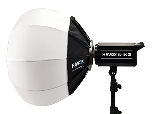 HAVOX - SL-150XS Softbox Laterne – Dauerlicht 150 W Foto Video 5600 K – CRI97+ / TLCI97+ / Bowens – Professionelle Beleuchtung für Fotostudios mit digitaler Anzeige von HAVOX